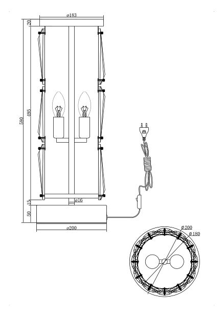 Настольный светильник Puntes MOD043TL-02G