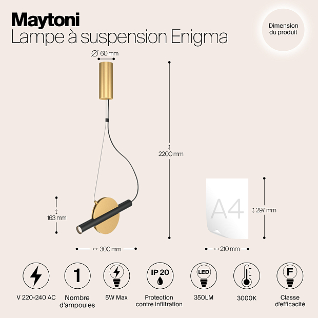 Подвесной светильник Maytoni MOD150PL-L5BS3K