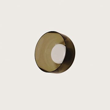 Настенный светильник Ipon черный металл плафон smoked Greenish brown