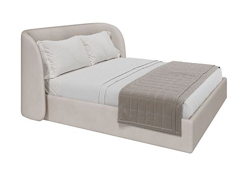 Кровать двуспальная Classic 180 см (молочный, велюр)