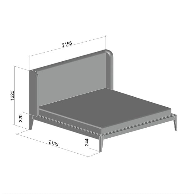 Кровать Fly SOFT NEW 200 см темно-серая