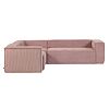 Превью Угловой 4-х местный диван Blok розовый вельвет 320 x 230 cm
