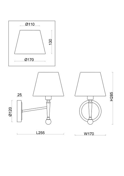 Настенный светильник (бра) Rosemary FR5190WL-01BS1