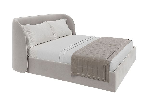 Кровать двуспальная Classic 180 см (серый, велюр)