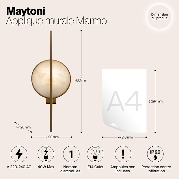 Бра Maytoni Marmo MOD099WL-01G