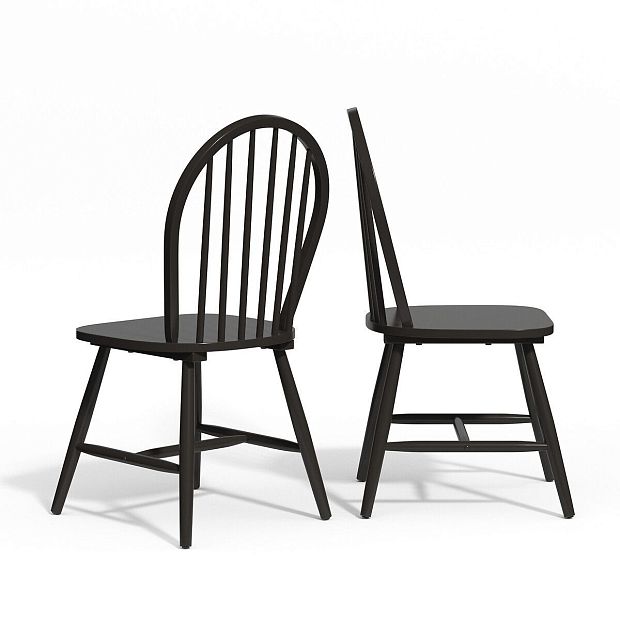 Комплект из 2 стульев с решетчатой спинкой WINDSOR единый размер черный