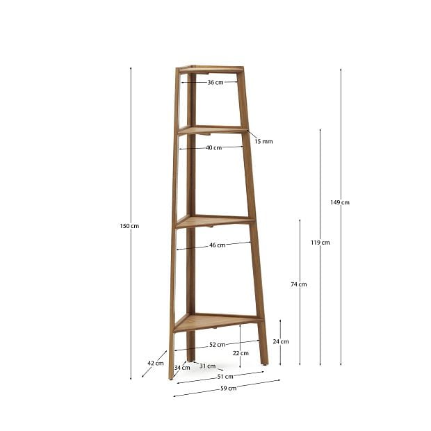 Victora Уличный стеллаж из массива акации 42 x 150 см