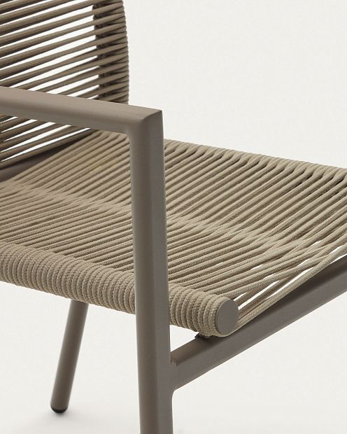 Culip Садовый стул из алюминия и шнура в коричневом цвете