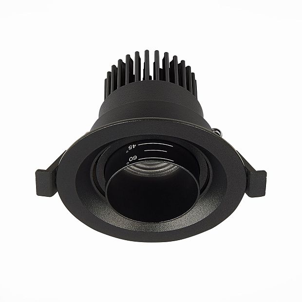 ST701.438.07 Св-к встр. Zoom Черный LED 1*7W 3000K 560Lm Ra 15°-60° IP20 D90xH65 170-240V Встраиваемые светильники