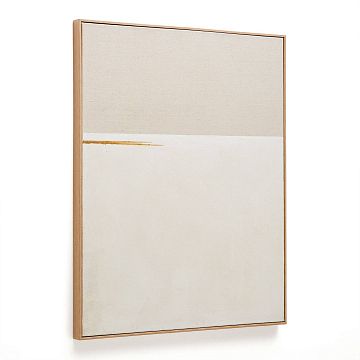 Salin has a two-tone beige background with golden brushstroke details that break with the sobriety o