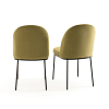 Превью Комплект из 2 велюровых набивных стульев Topim зеленый