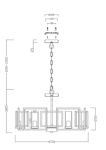 Подвесная люстра Maytoni Bowi H009PL-06G