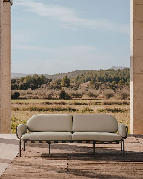 Joncols 3-местный алюминиевый диван зеленого цвета 225 см