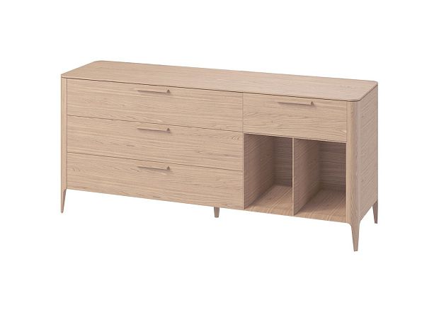 Тумба Type oak 4 ящика 2 полки ширина 180 см (беленый дуб)