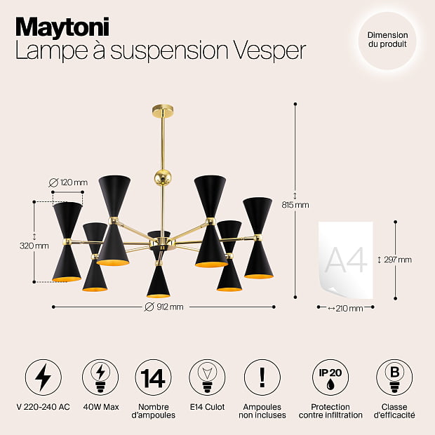 Подвесная люстра Maytoni Vesper MOD108PL-14GB