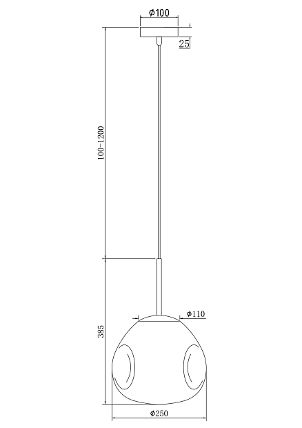 Подвесной светильник Maytoni Mabell P014PL-01G