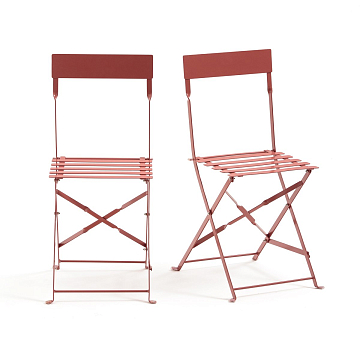 Комплект из 2 складных стульев из металла Ozevan единый размер каштановый