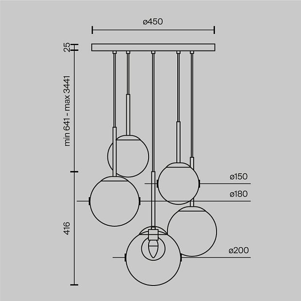 Подвесной светильник Basic form MOD521PL-05G