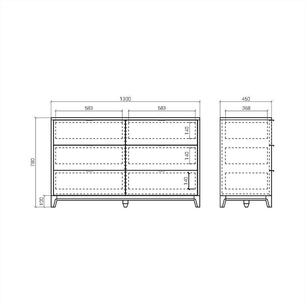 Комод CS042 Дуб тобакко, маренго RAL 5008