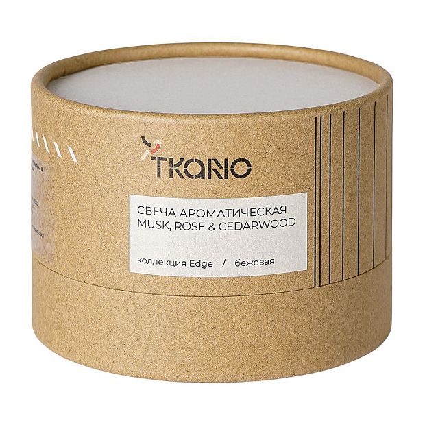 Свеча ароматическая musk, rose & cedarwood из коллекции edge, бежевый, 30 ч