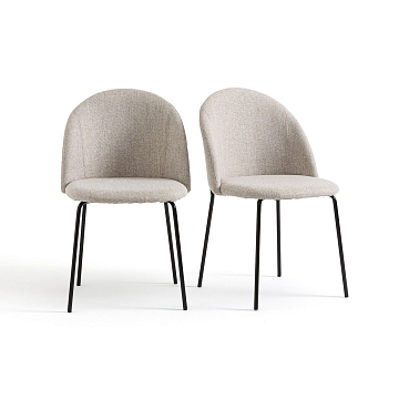 Комплект из двух стульев из ткани меланж Nordie единый размер бежевый