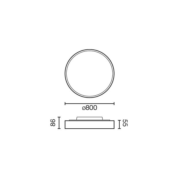 Domio черный Потолочный светильник Ø800 78W PRISM 3000K CRI80 Casambi