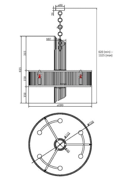 Подвесной светильник Frame MOD174PL-06G