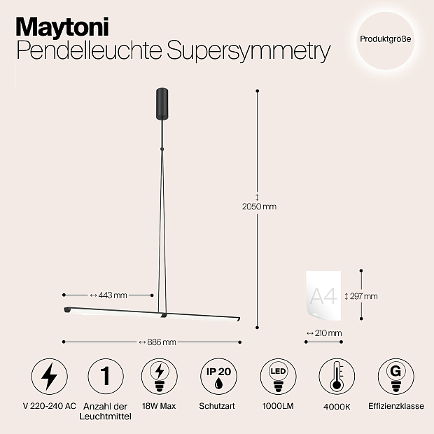 Подвесной светильник Maytoni P096PL-L11BK1