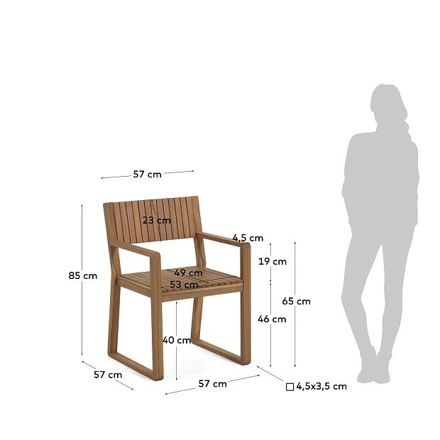 Садовое кресло Emili из массива акации
