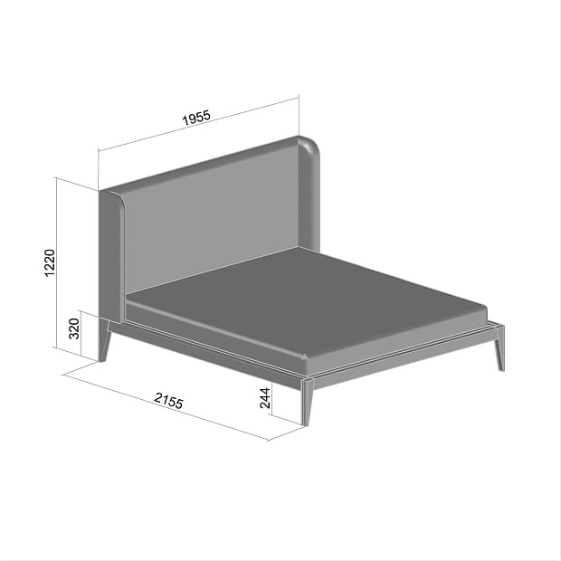 Кровать Fly SOFT NEW 200 см темно-серая