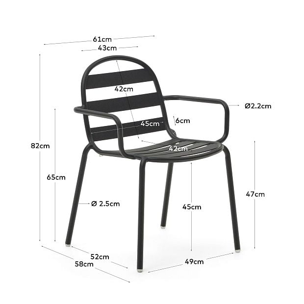 Joncols Алюминиевый стул для улицы серого цвета