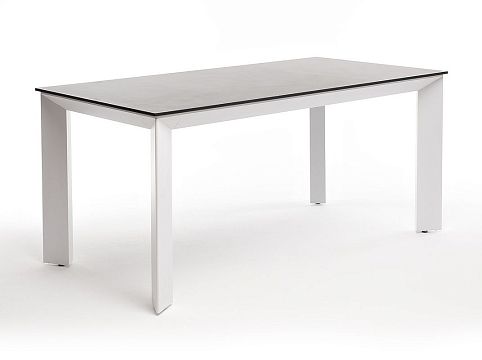 Veneto "Венето" обеденный стол из HPL 160х80см, цвет "серый гранит", каркас белый