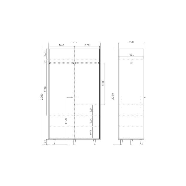 Шкаф Twin TW216 Дуб венге, туман RAL 7040