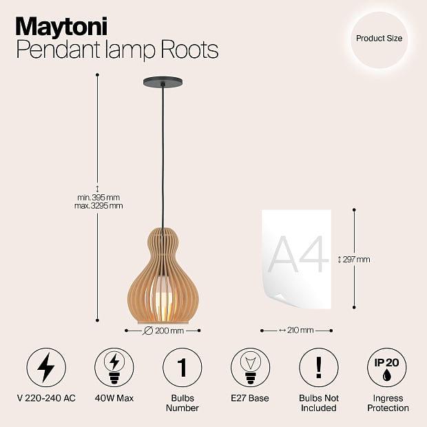 Подвесной светильник Maytoni MOD192PL-01W