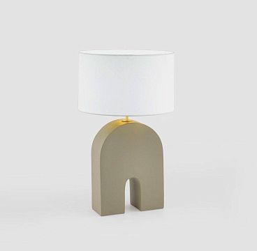 Настольная лампа Home золотой металл + белый абажур 801011/41