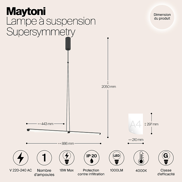 Подвесной светильник Maytoni P096PL-L11BK1