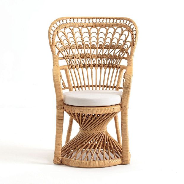 Кресло из плетеных прутьев ротанга MALU бежевый
