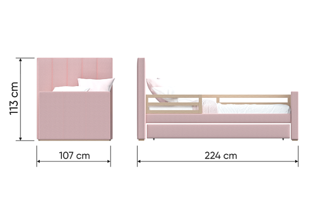 Кровать подростковая Cosy спальное место 90*200 см (серый)