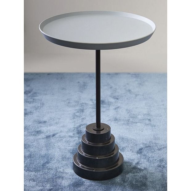Столик кофейный sustainable, D37,7 см, серый/черный