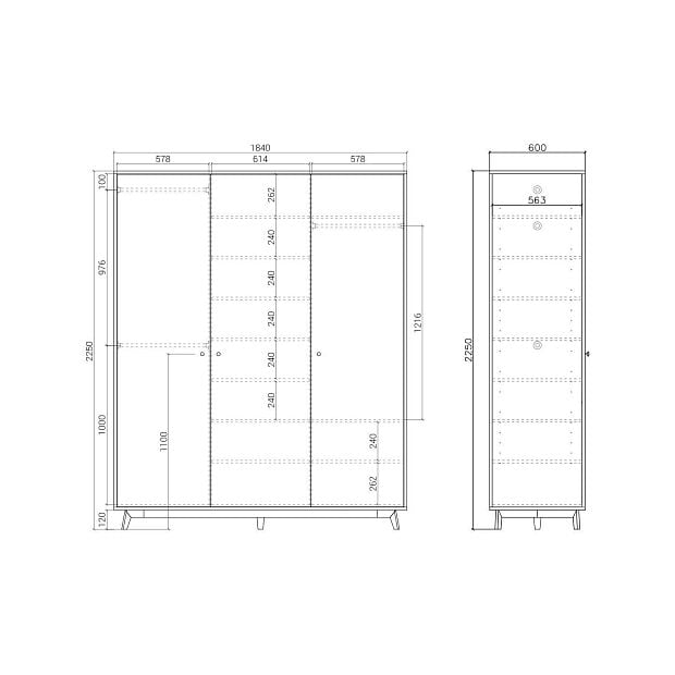 Шкаф Frame FR225 Белёный дуб, Принт 110