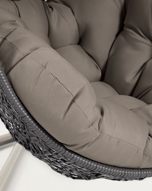 Florina Подвесное кресло с светло-серой ножкой темно-серое