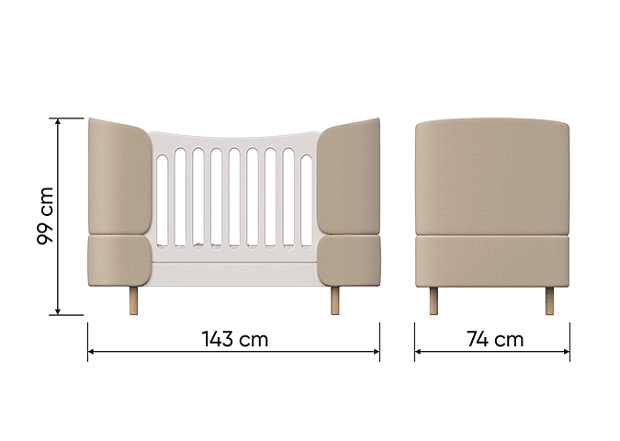 Кроватка-трансформер KIDI Soft (бежевый)