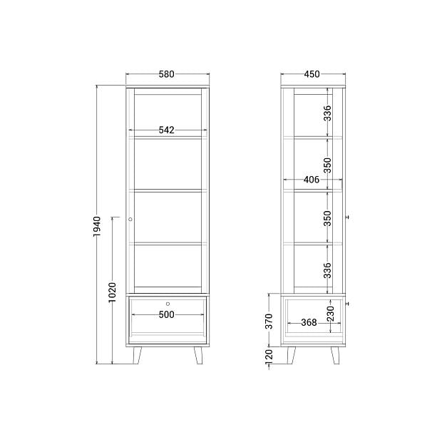 Узкая витрина Twin TW161