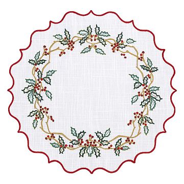 Набор из двух салфеток под приборы festive wreath из коллекции new year essential, D38 см