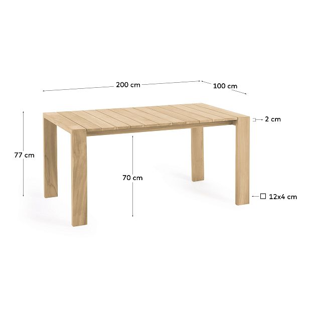 Victoire Уличный стол из массива тикового дерева 200 x 100 см