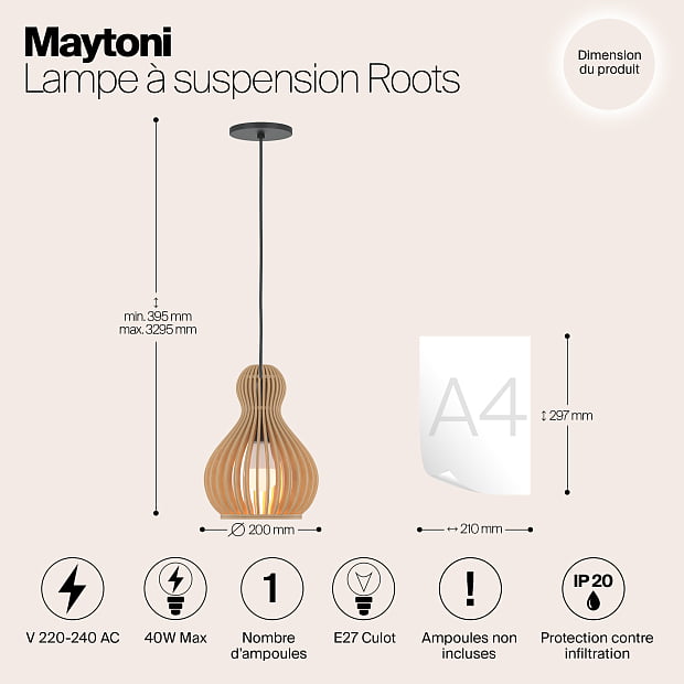 Подвесной светильник Maytoni MOD192PL-01W