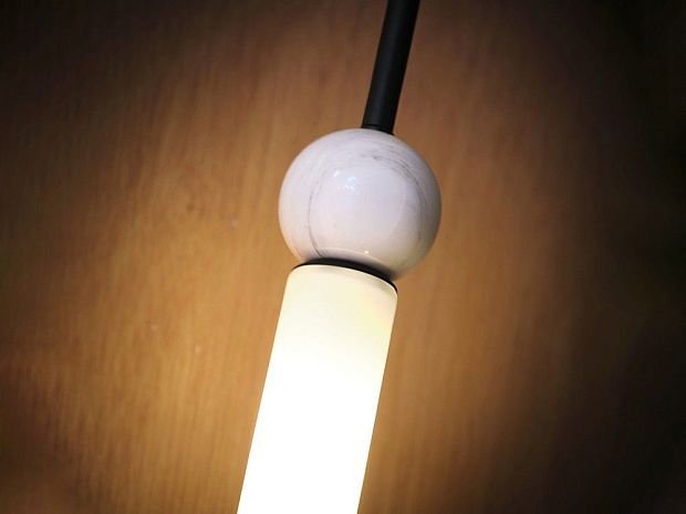 Подвесной светильник Delie черный - белый мрамор