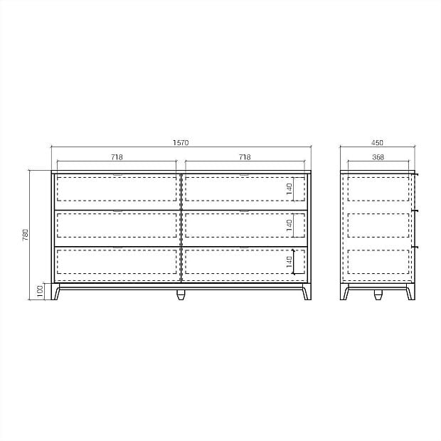 Комод Case CS059 Белёный дуб