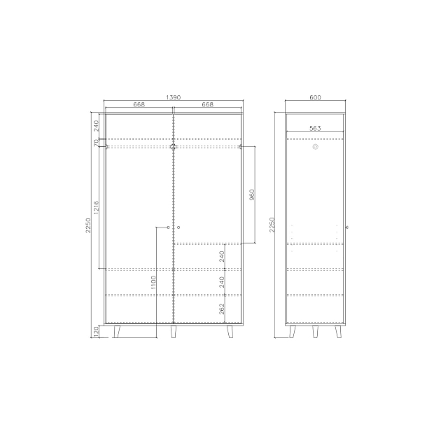 Шкаф Twin TW220 Дуб тобакко, платиновый RAL 7036