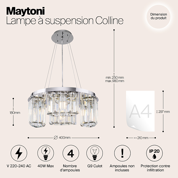 Подвесная люстра Maytoni Colline MOD083PL-04CH